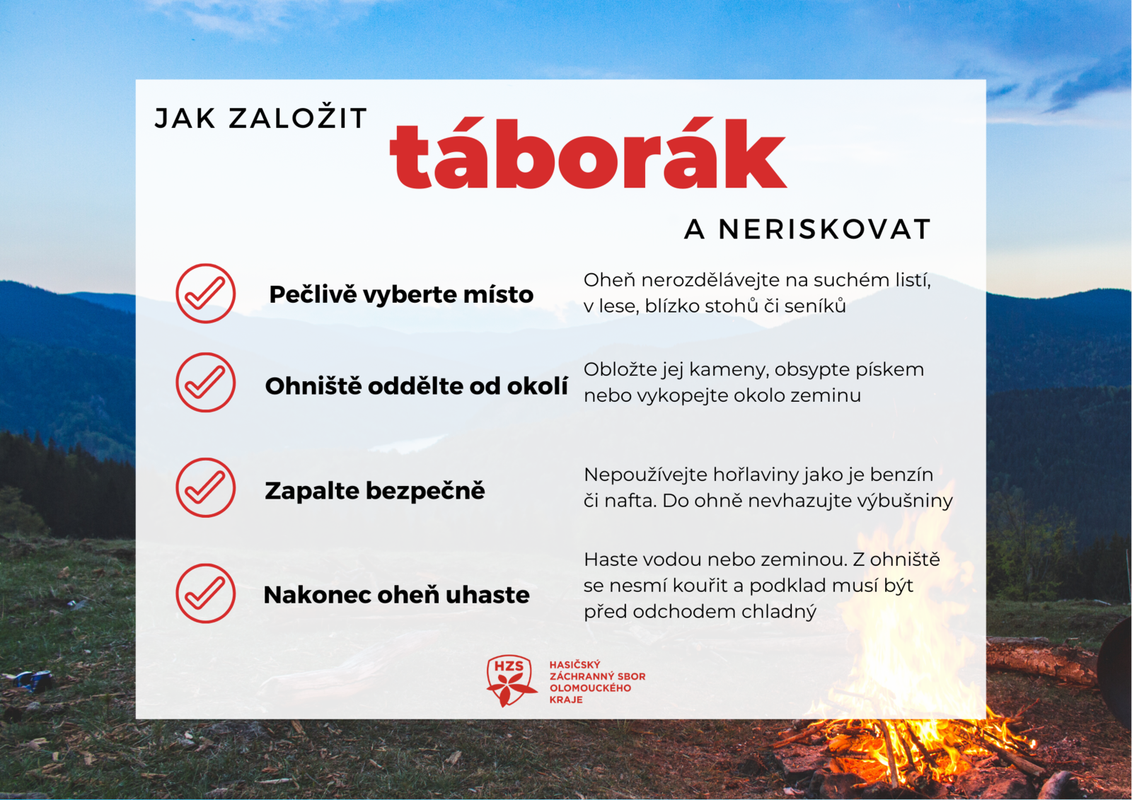 Jak založit táborák a neriskovat